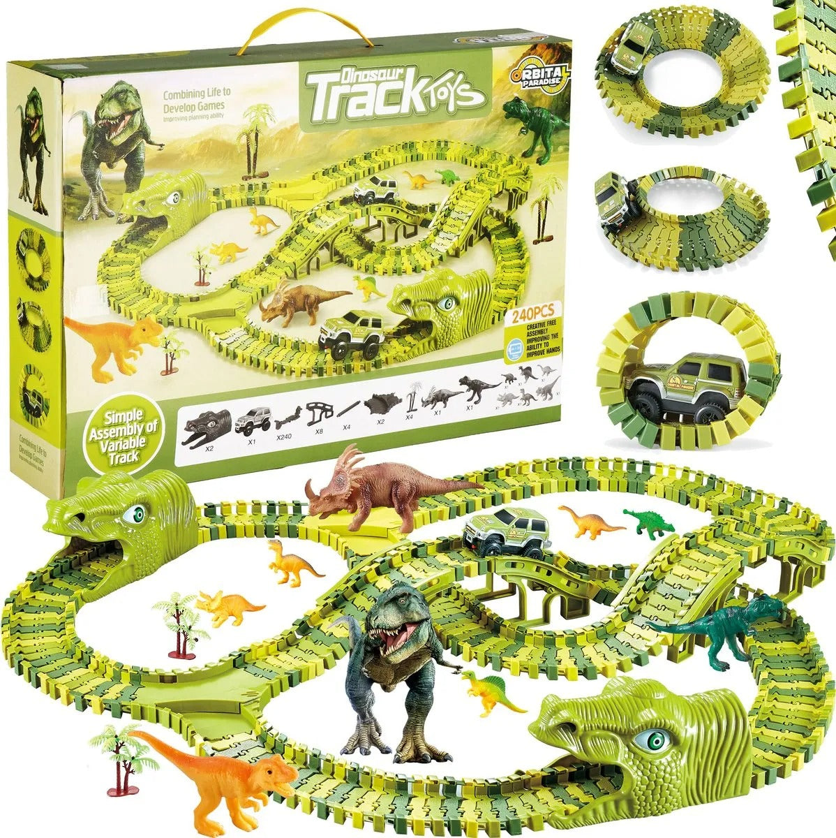 DinoRace - Jurassic Dinosaur Race Track Play Set