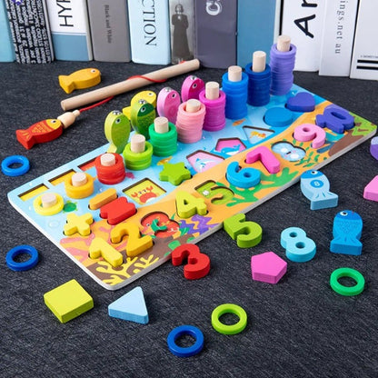 3DPuzzleCraft -3D Wooden Number Puzzle Sorting Montessori Toys