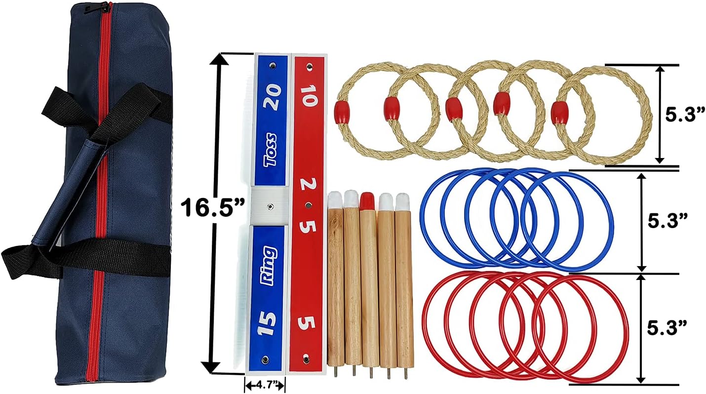 TossTrak – Wooden Ring Toss Game for Kids Ages 3+ – Boosts Focus and Outdoor Coordination