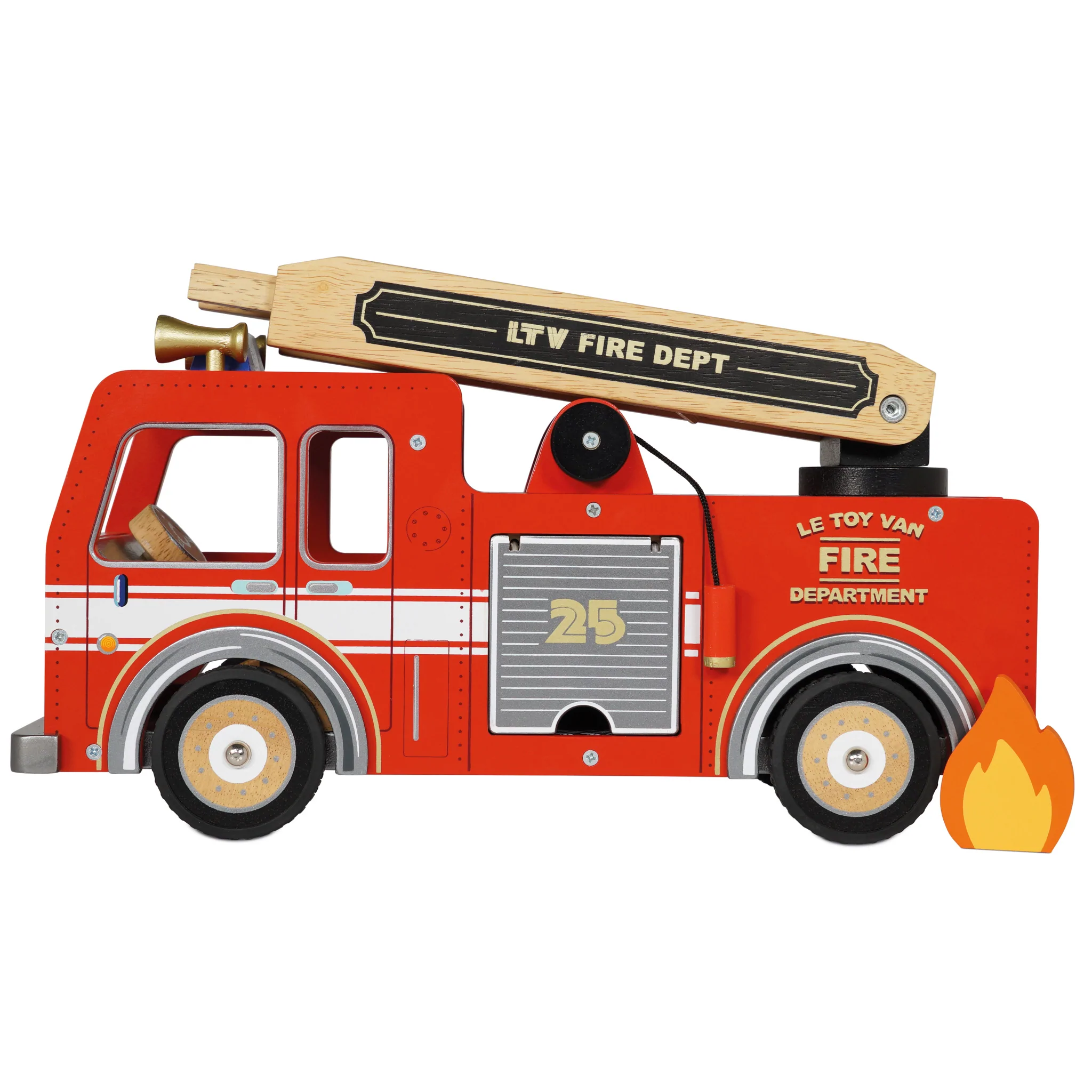 RescueRider – Wooden Fire Engine Toy for Kids Ages 18m+ – Sparks Imaginative Play and Motor Development
